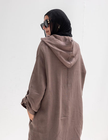 Lenin summer Moroccan dress in Coffee brown