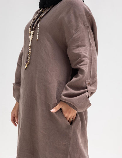 Lenin summer Moroccan dress in Coffee brown