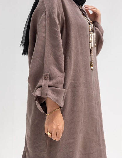 Lenin summer Moroccan dress in Coffee brown