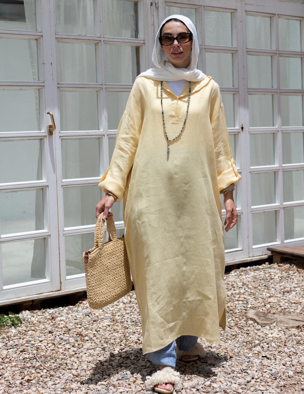 Lenin summer Moroccan dress in  yellow