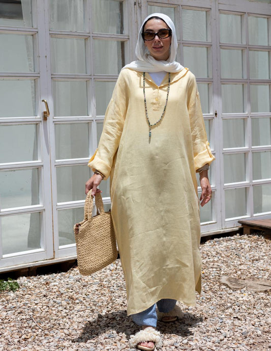 Lenin summer Moroccan dress in  yellow