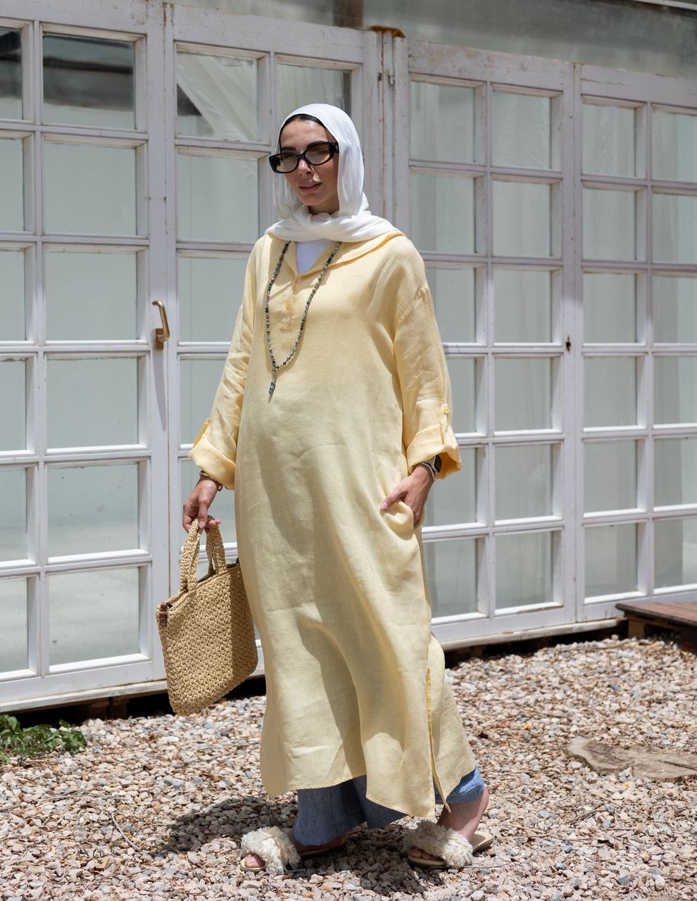 Lenin summer Moroccan dress in  yellow
