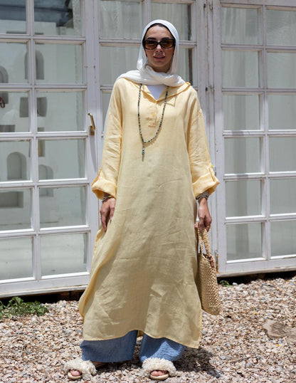 Lenin summer Moroccan dress in  yellow