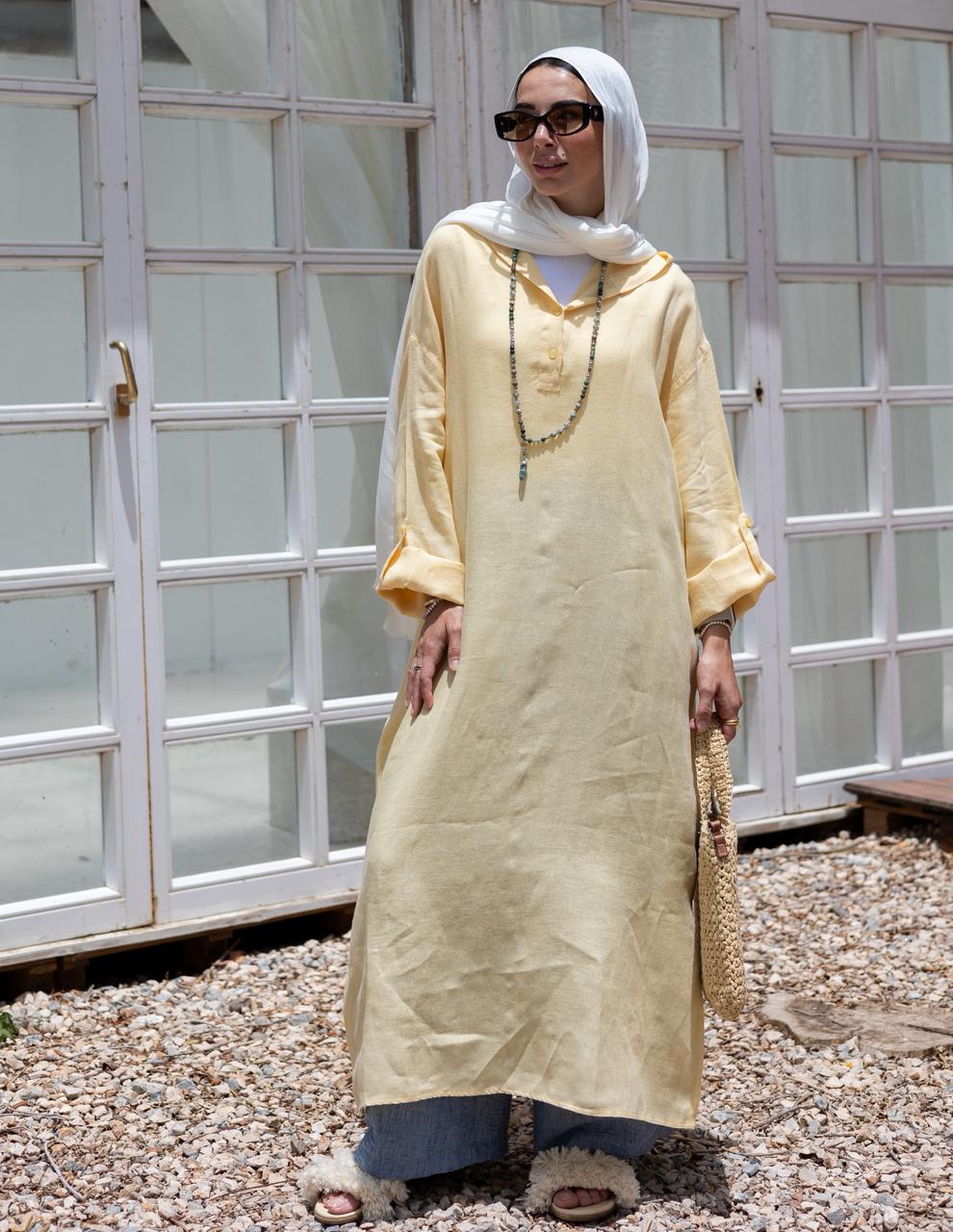 Lenin summer Moroccan dress in  yellow