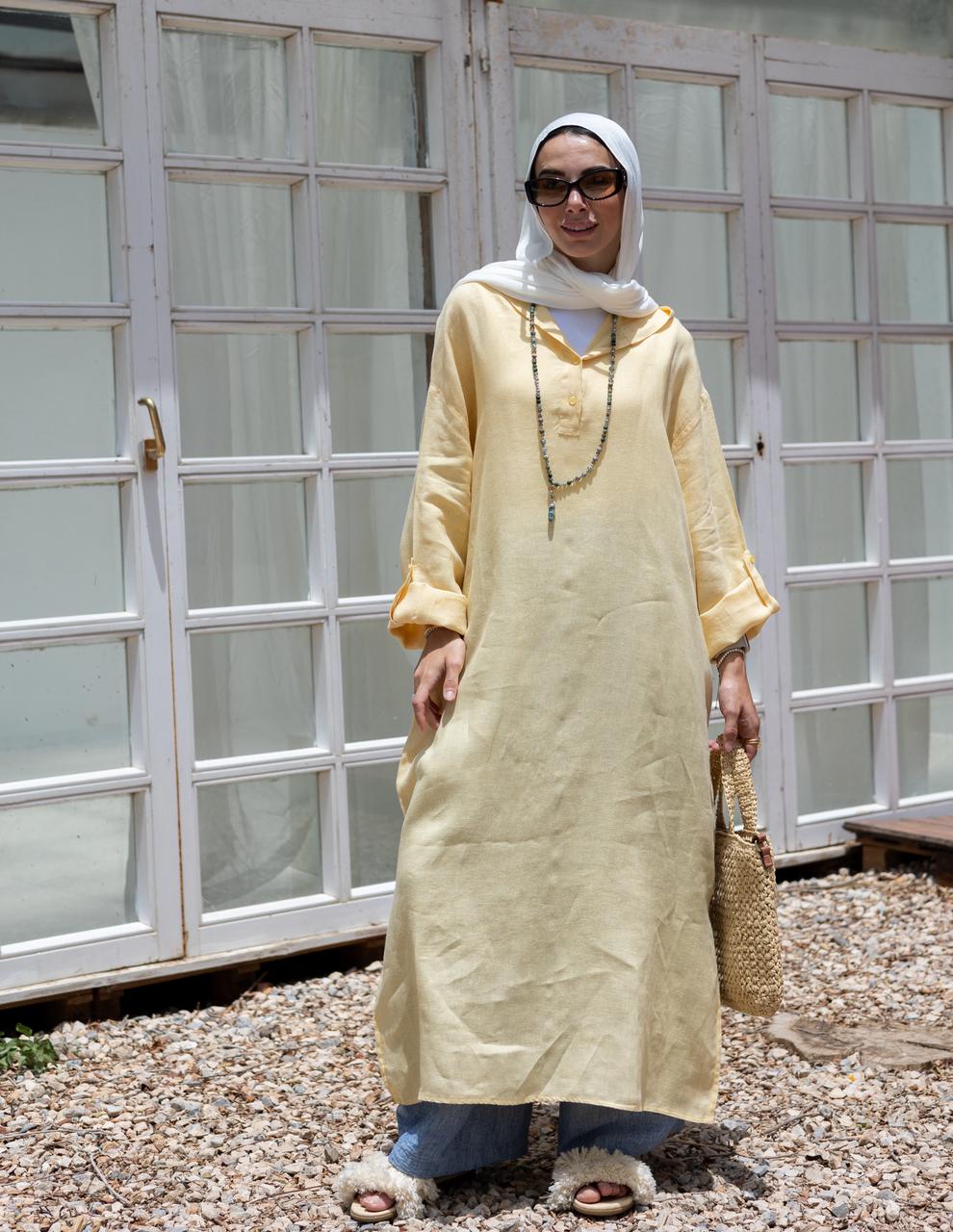 Lenin summer Moroccan dress in  yellow