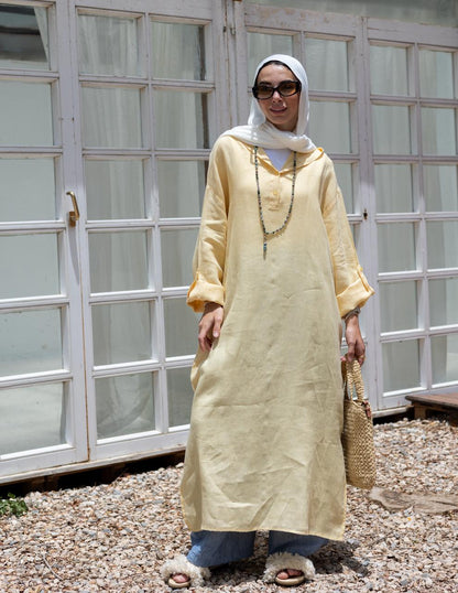 Lenin summer Moroccan dress in  yellow