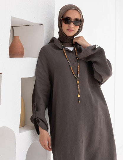 Lenin summer Moroccan dress in  Dark gray