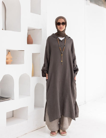Lenin summer Moroccan dress in  Dark gray