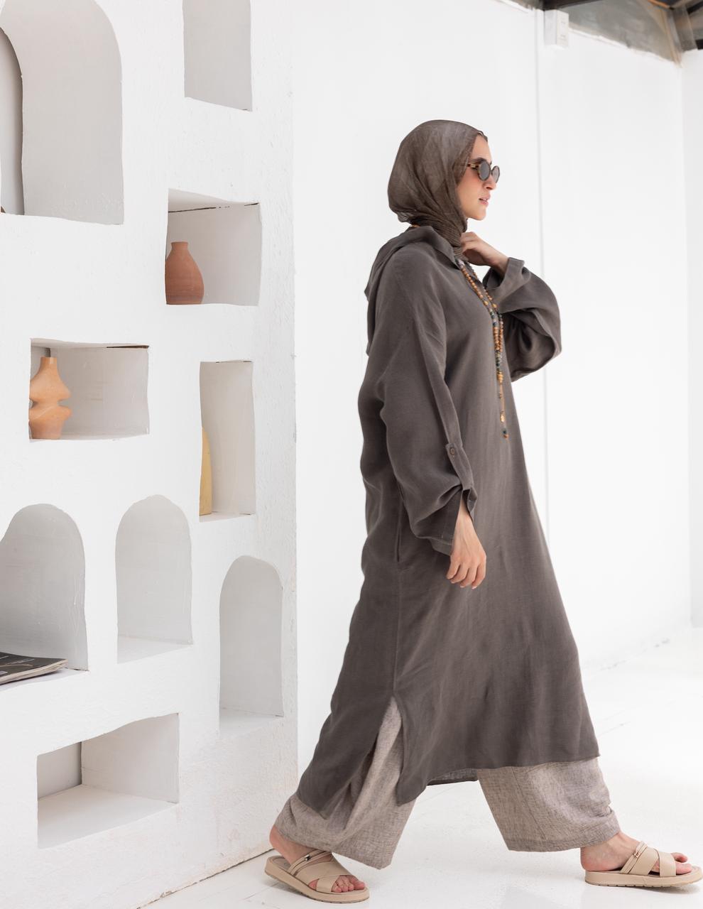 Lenin summer Moroccan dress in  Dark gray