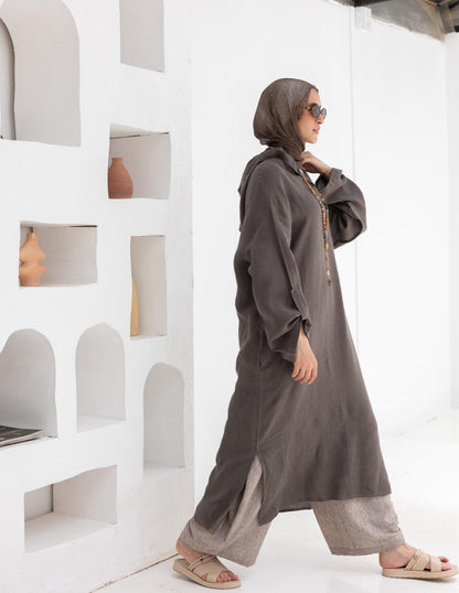 Lenin summer Moroccan dress in  Dark gray