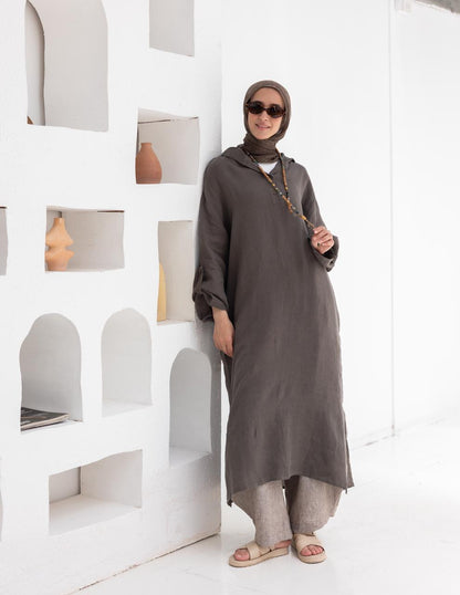 Lenin summer Moroccan dress in  Dark gray
