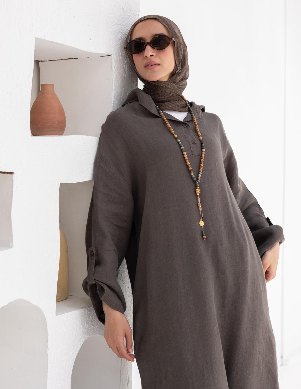 Lenin summer Moroccan dress in  Dark gray