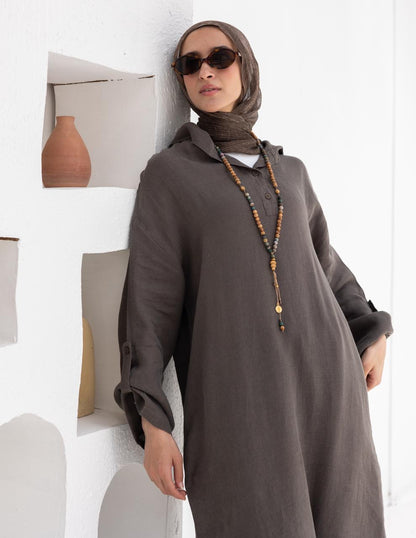 Lenin summer Moroccan dress in  Dark gray