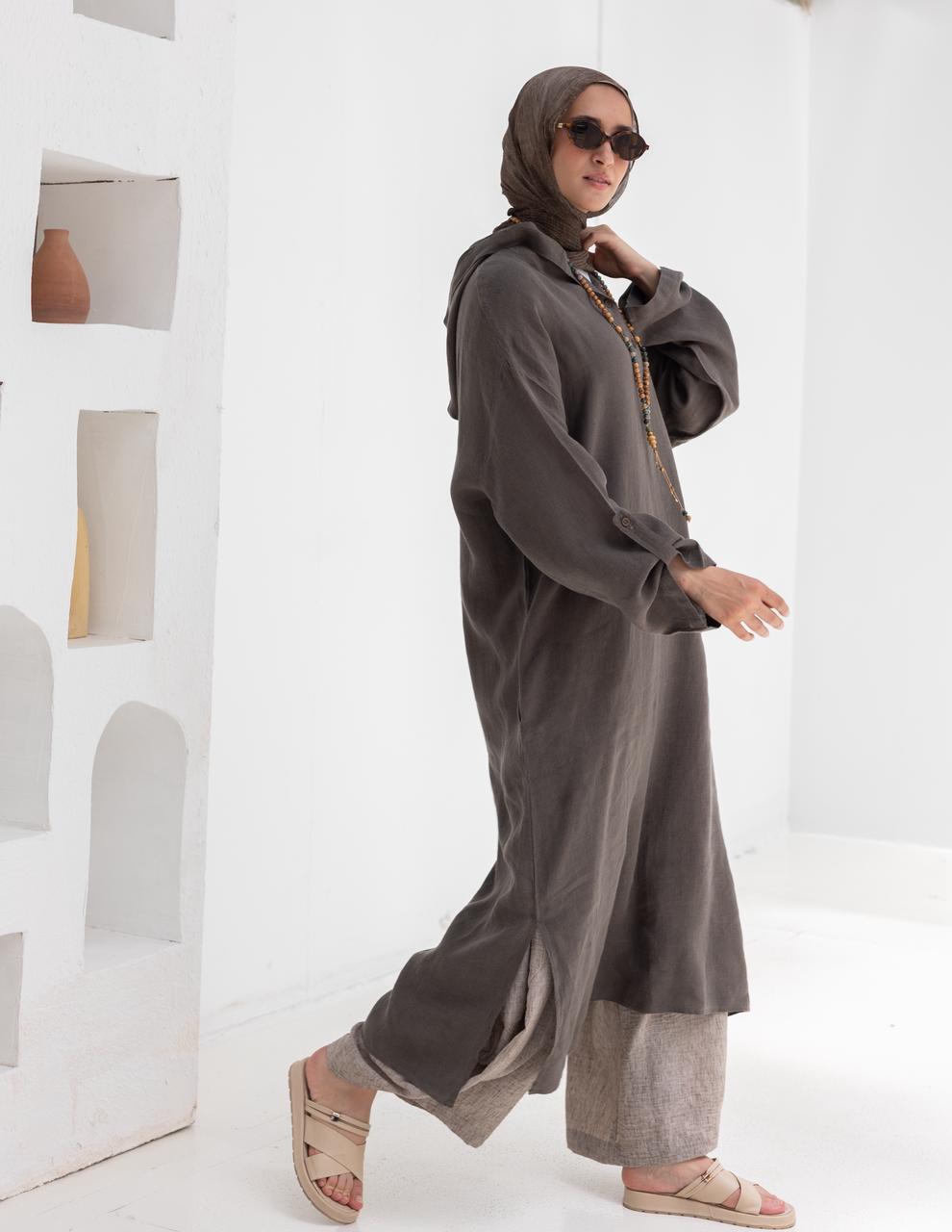 Lenin summer Moroccan dress in  Dark gray