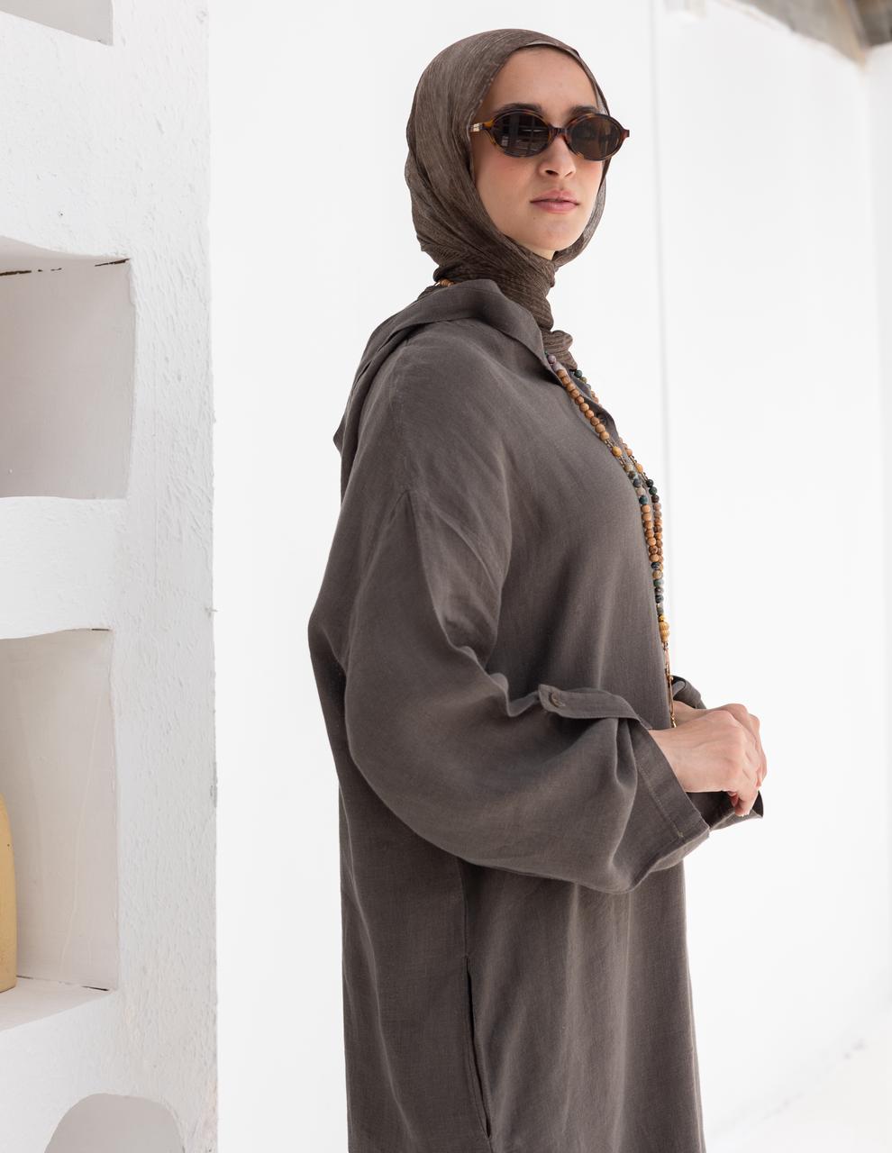 Lenin summer Moroccan dress in  Dark gray
