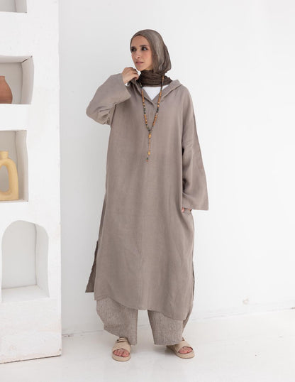 Lenin summer Moroccan dress in  Light grayish beige