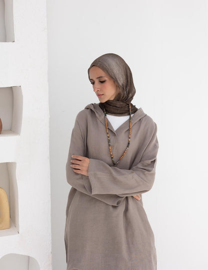 Lenin summer Moroccan dress in  Light grayish beige