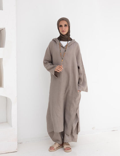 Lenin summer Moroccan dress in  Light grayish beige