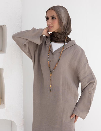 Lenin summer Moroccan dress in  Light grayish beige