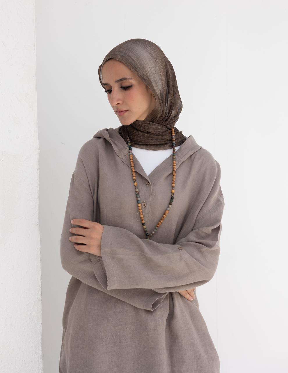 Lenin summer Moroccan dress in  Light grayish beige