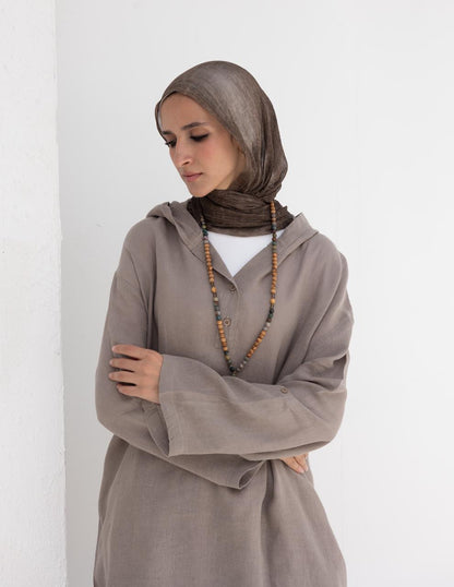 Lenin summer Moroccan dress in  Light grayish beige
