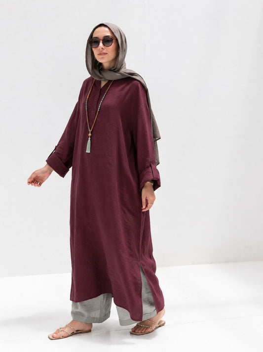 Lenin summer Moroccan dress in  Burgundy
