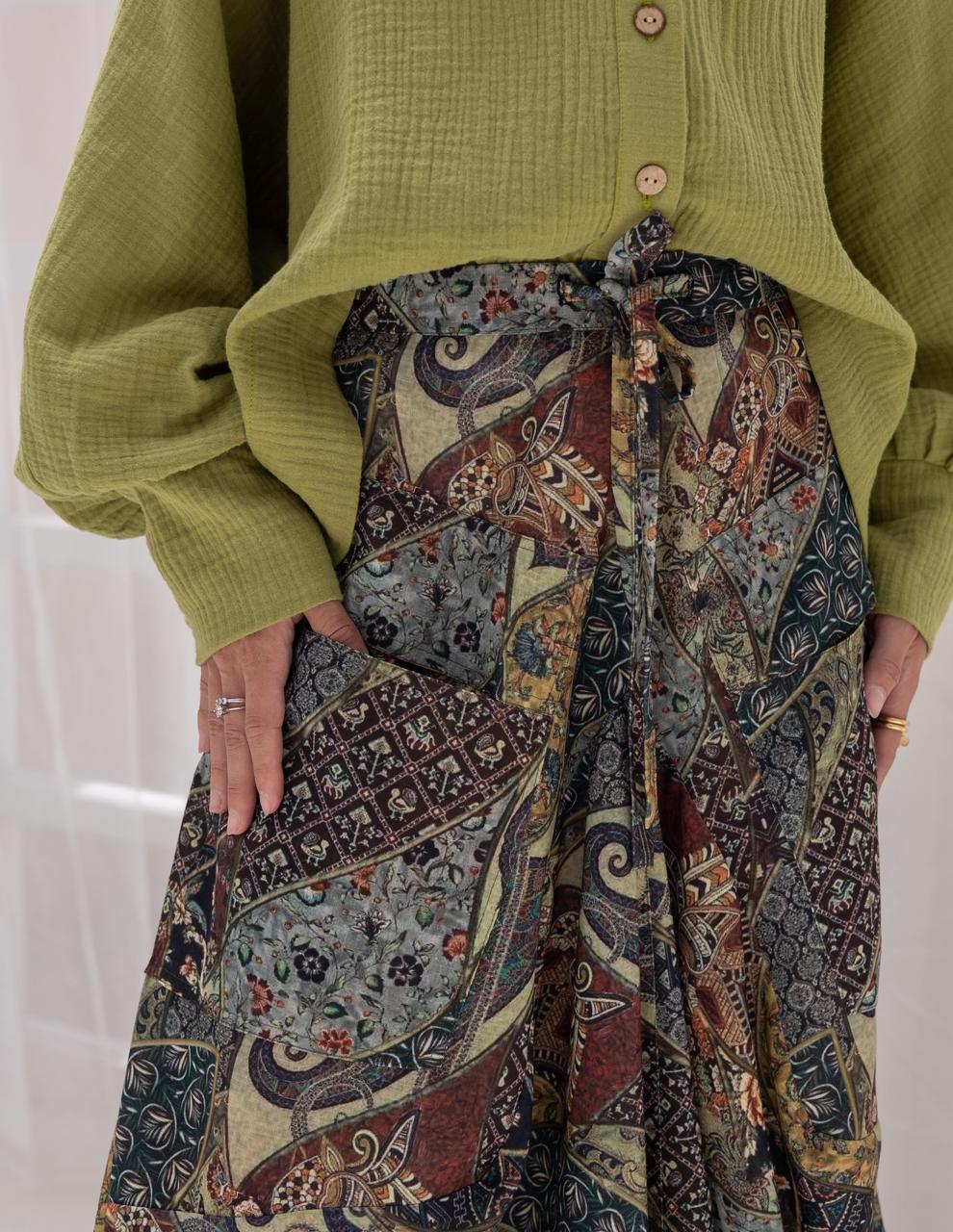Bohemian printed gypsy skirt