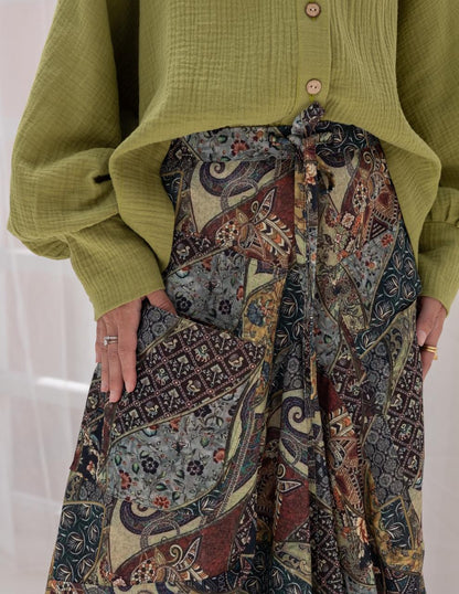 Bohemian printed gypsy skirt