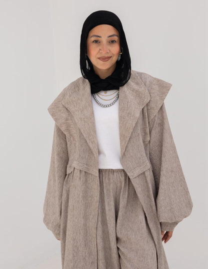 Trendy Lenin cardigan with golden dots in Cafe