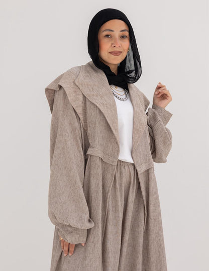 Trendy Lenin cardigan with golden dots in Cafe