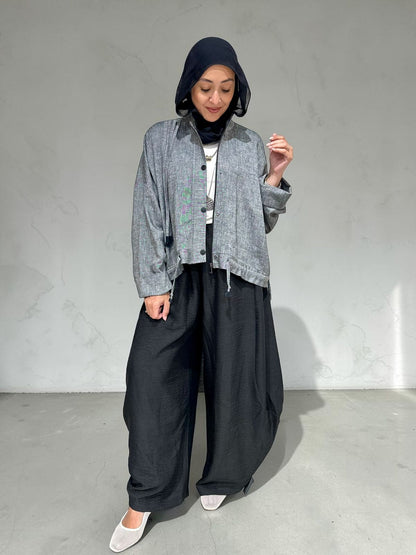 High low jacket with zipper in Gray