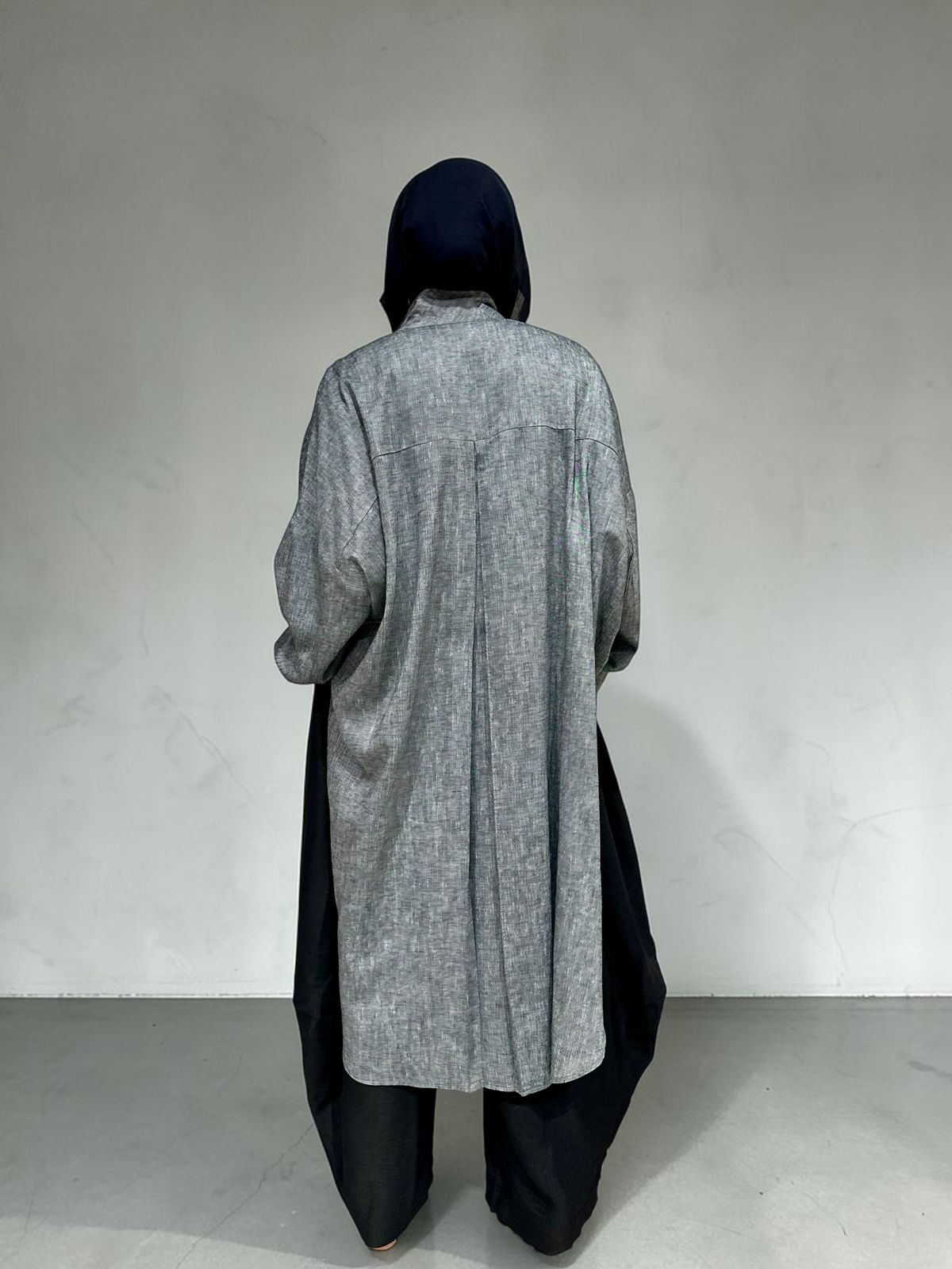 High low jacket with zipper in Gray