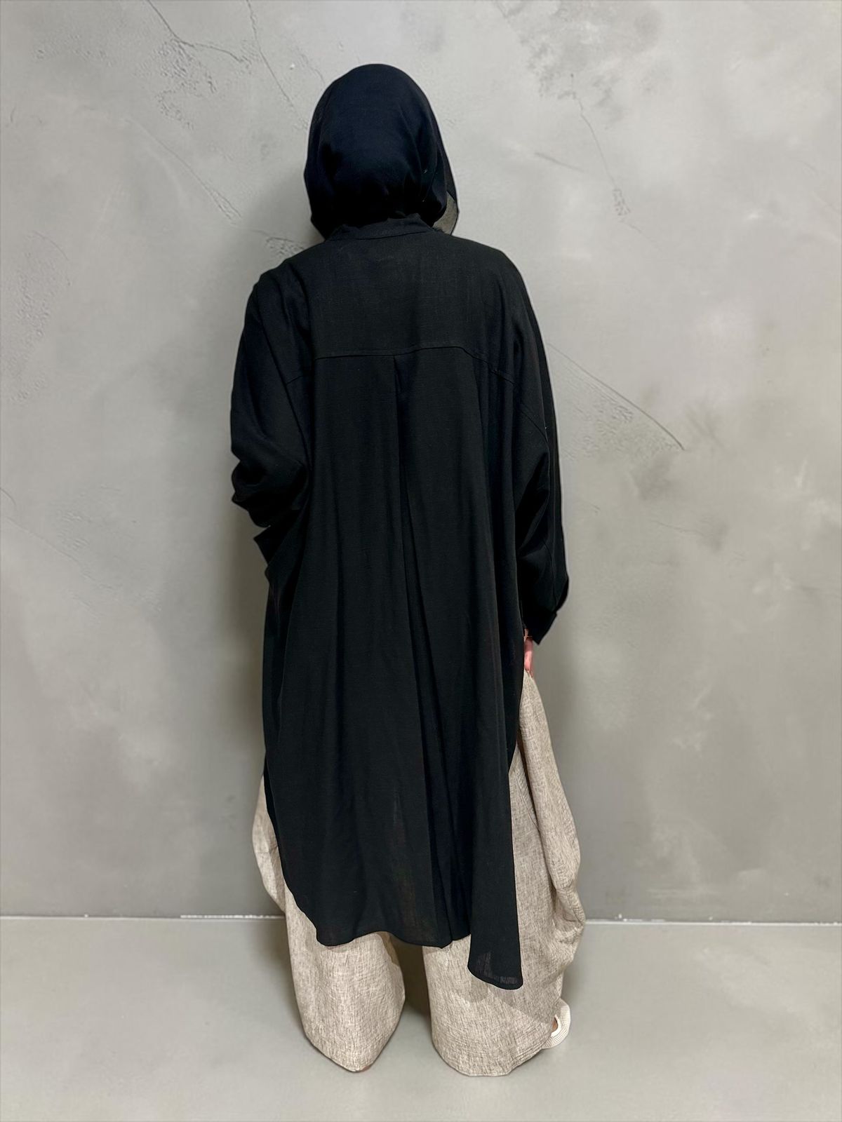 High low jacket with zipper in Black