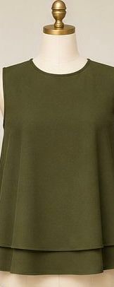 Double layers basic top in olive
