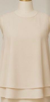 Double layers basic top in light beige