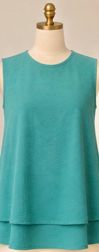 Double layers basic top in aqua