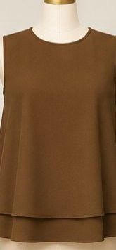 Double layers basic top in havan brown