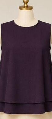 Double layers basic top in dark purple
