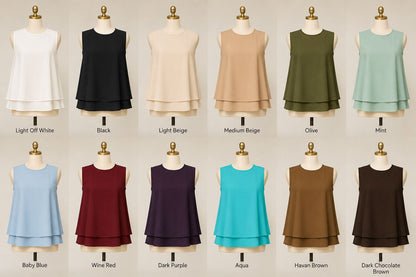 Double layers basic top in aqua