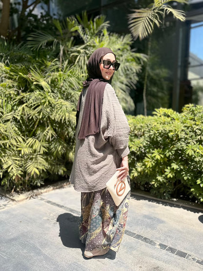 High low blouse in Light olive