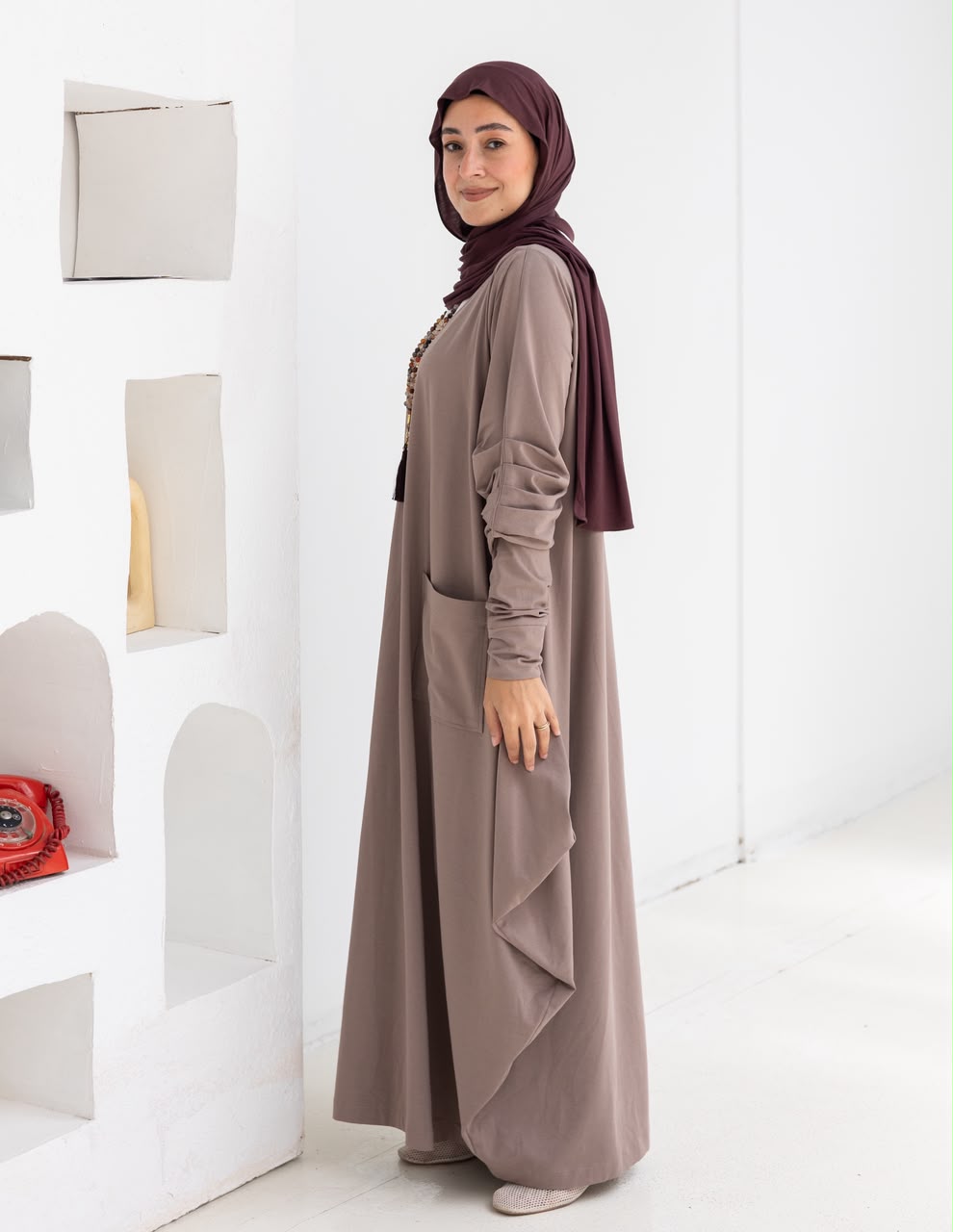 Pure cotton summer dress in Cafe