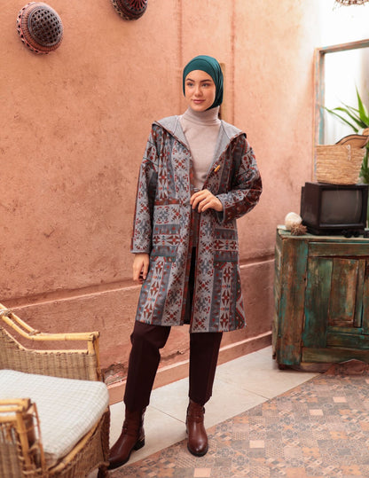 Woolen Mexican jacket in Red