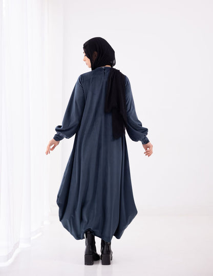 Velvet dress in Navy