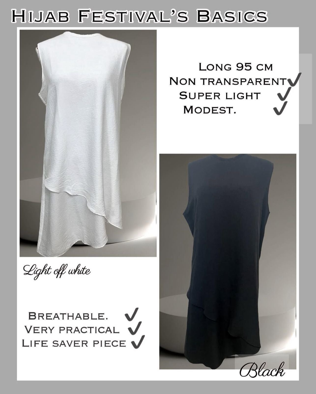 Long crossed top in light off white