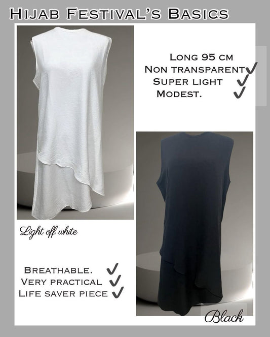 Long crossed top in Black