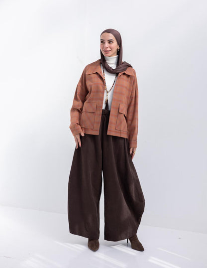 Checked woolen jacket