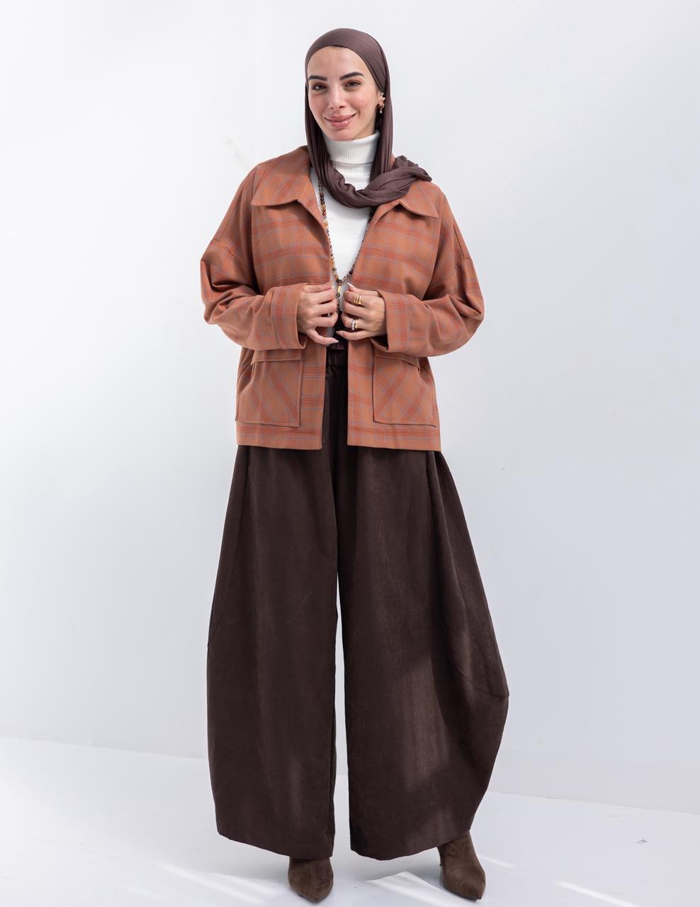 Checked woolen jacket