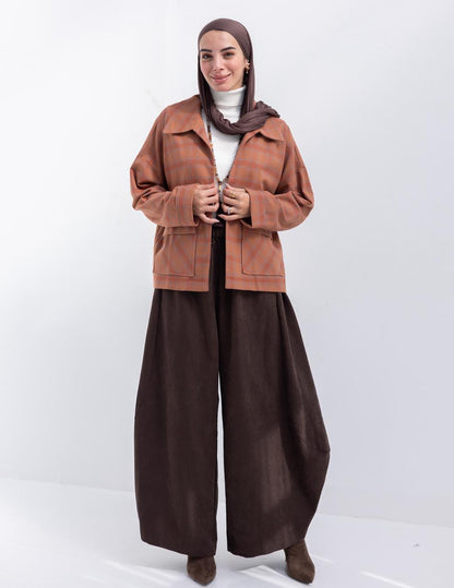 Checked woolen jacket