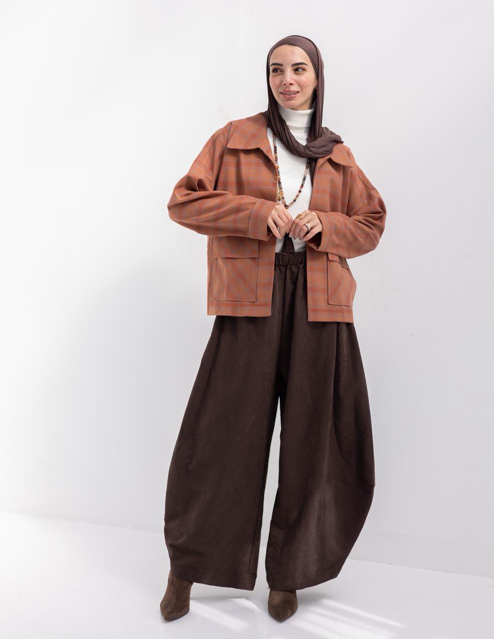 Checked woolen jacket