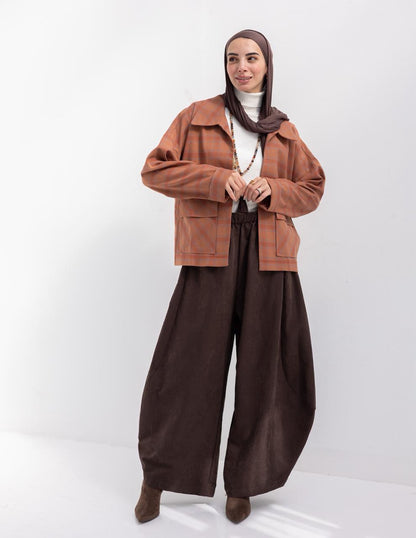 Checked woolen jacket